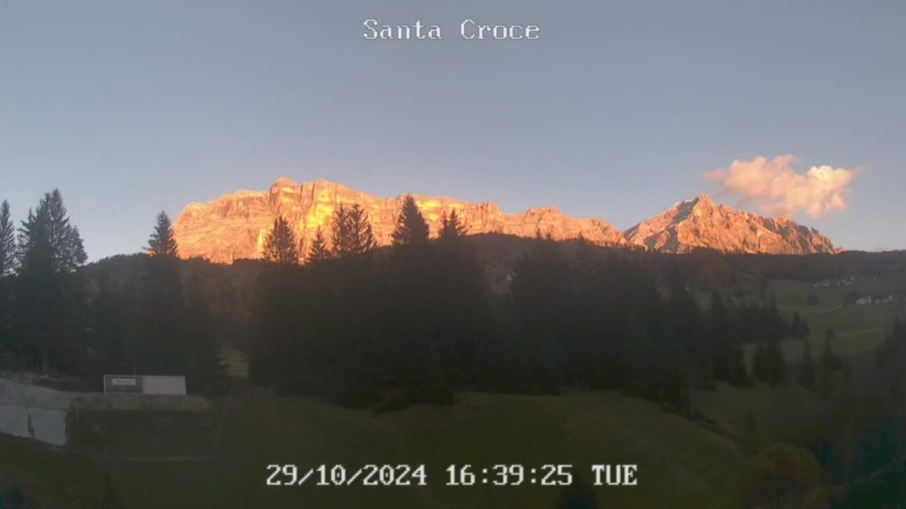 Webcam from Chalet alla Cascata towards Santa Croce