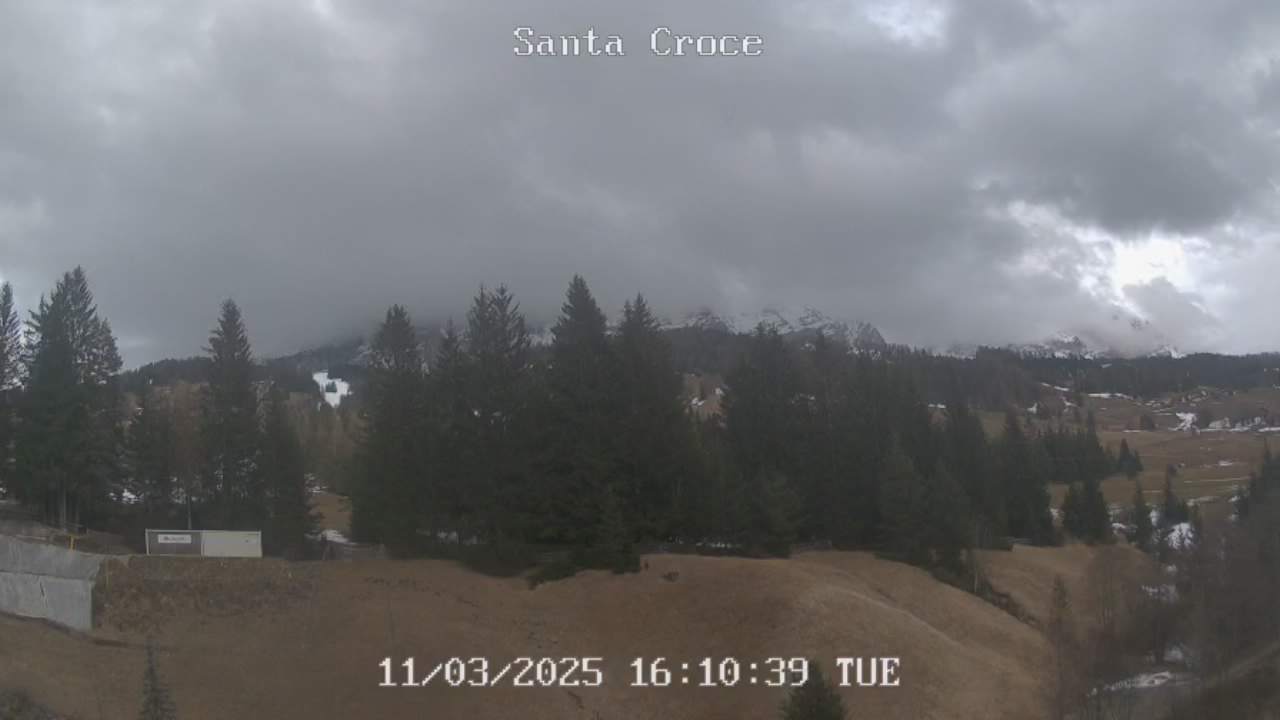 Webcam from Chalet alla Cascata towards Santa Croce