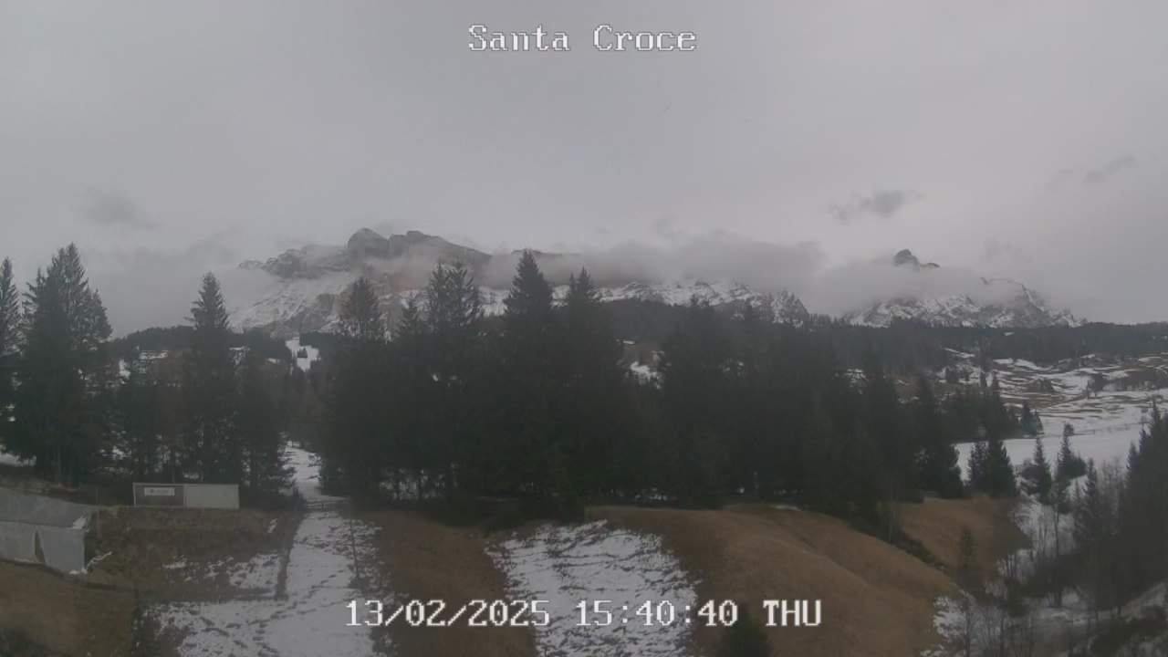 Webcam from Chalet alla Cascata towards Santa Croce