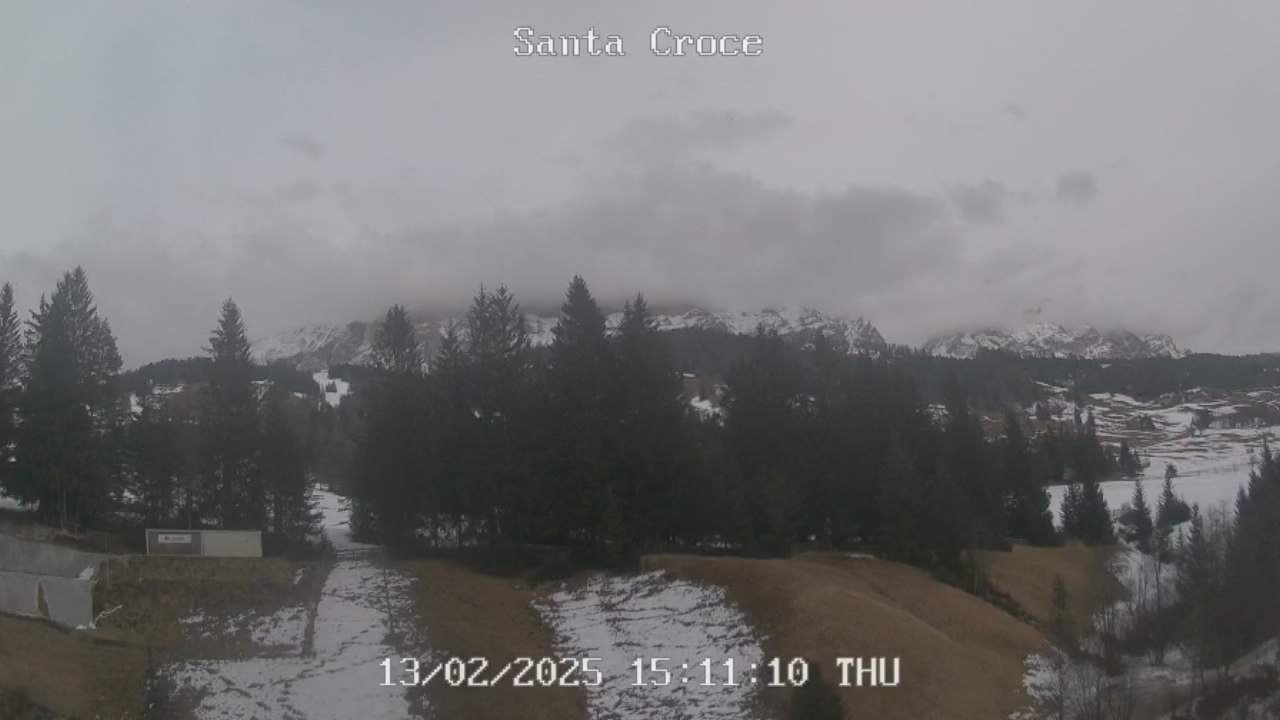 Webcam from Chalet alla Cascata towards Santa Croce