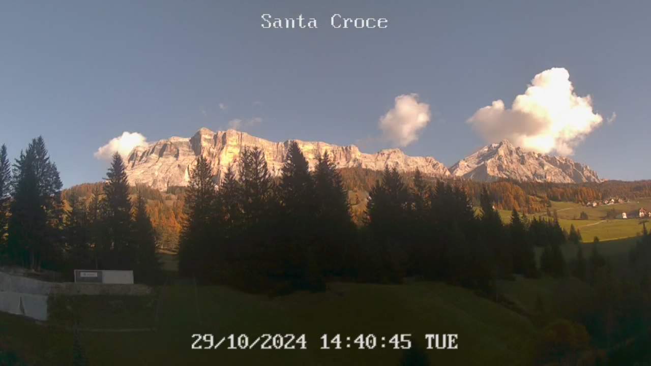 Webcam from Chalet alla Cascata towards Santa Croce