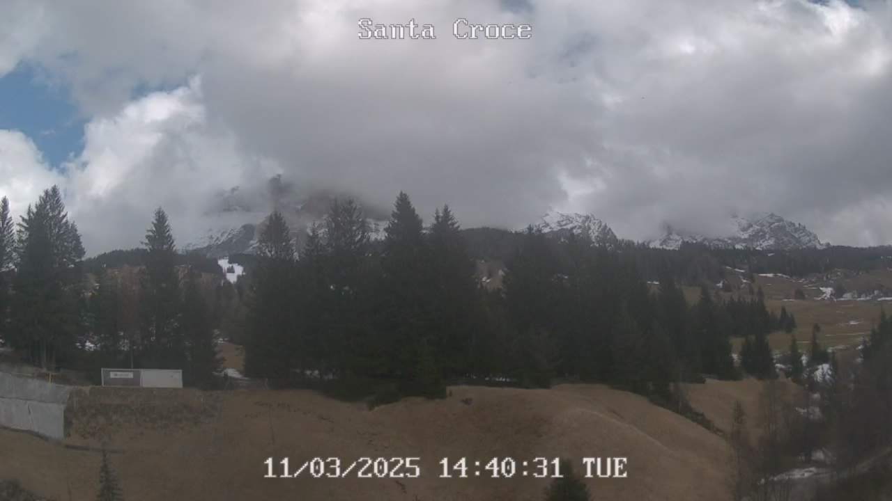 Webcam from Chalet alla Cascata towards Santa Croce