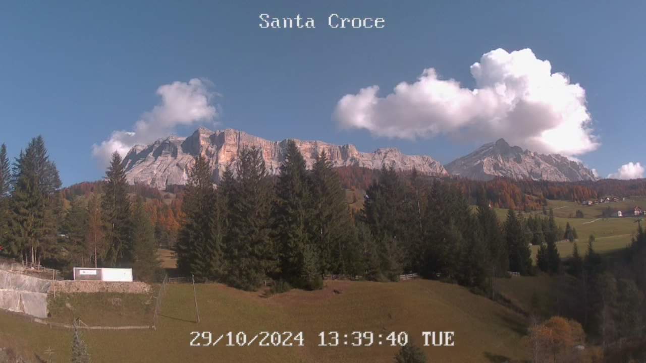 Webcam from Chalet alla Cascata towards Santa Croce