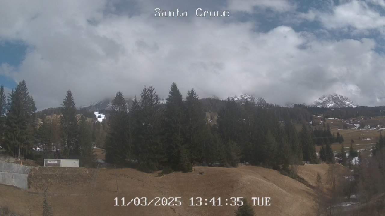 Webcam from Chalet alla Cascata towards Santa Croce