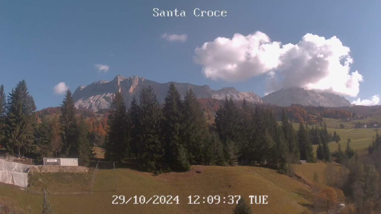 Webcam from Chalet alla Cascata towards Santa Croce